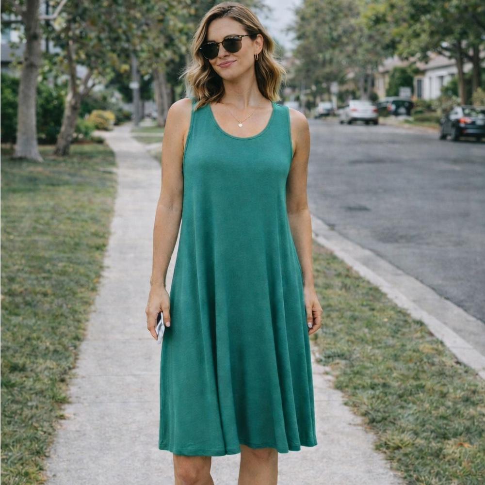 Old Navy Relaxed Fit Midi Tank Dress Size M Stretch Casual